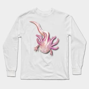 Illustrated Albino Axolotl Long Sleeve T-Shirt